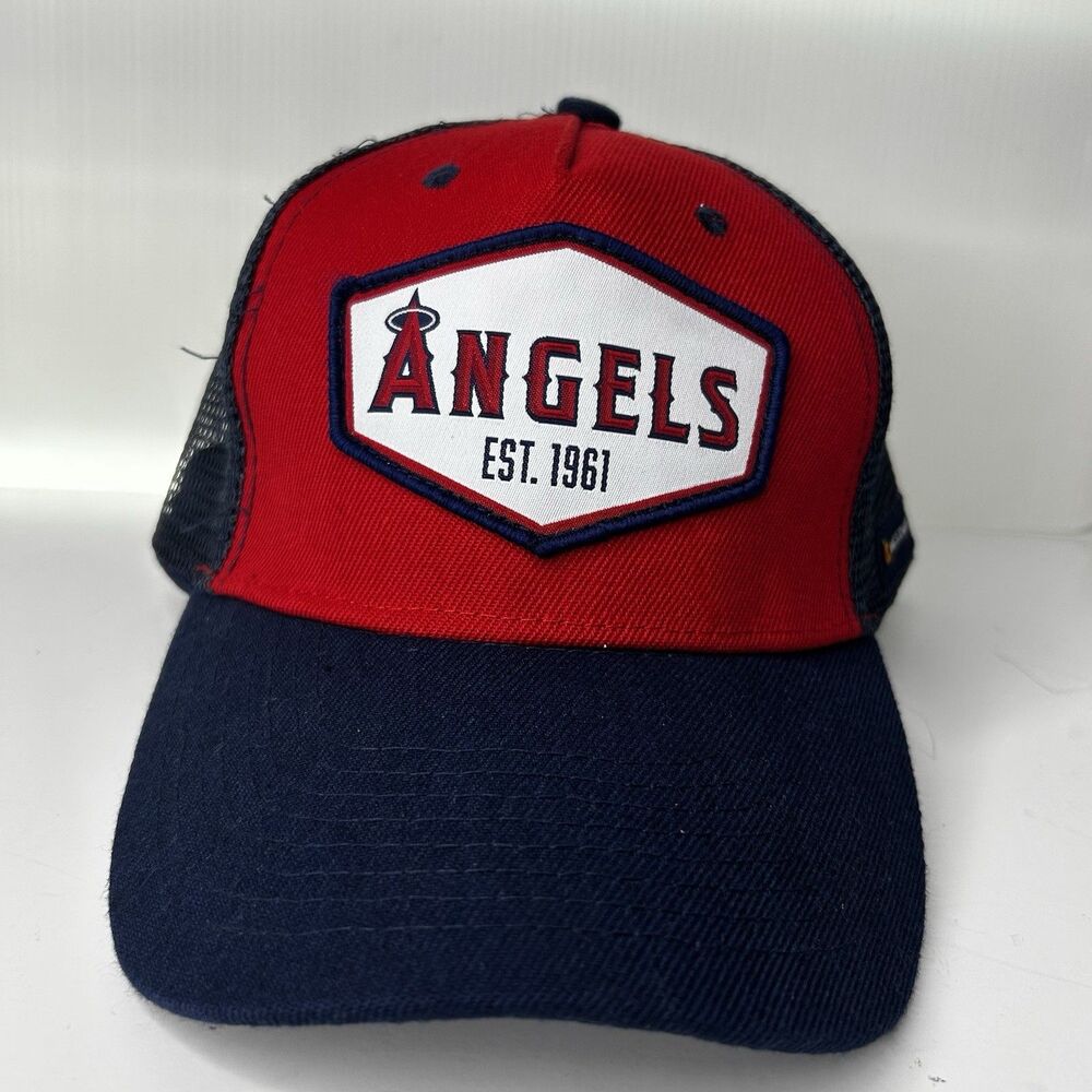 Los Angeles ANGELS EST.1961 Trucker Hat Cap-SGA-Adjustable, One Size, Red/Blue